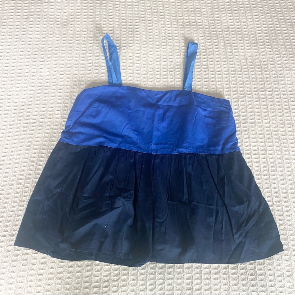 LOFT Vibrant Blue Sleeveless Colorblock top size 6 NWOT